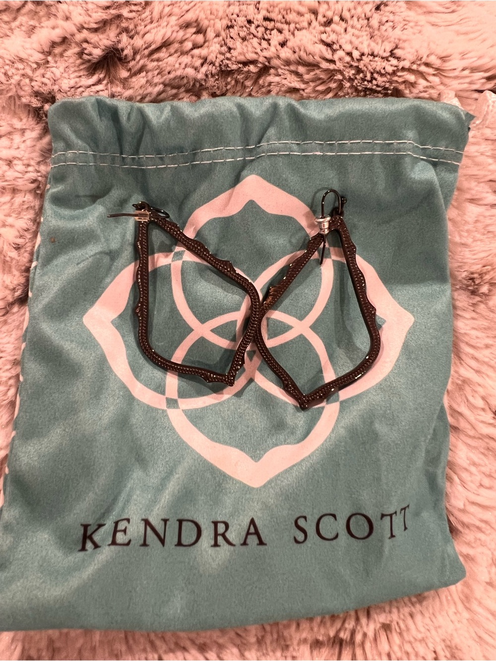 Kendra Scott Black Hoop Drop Earrings